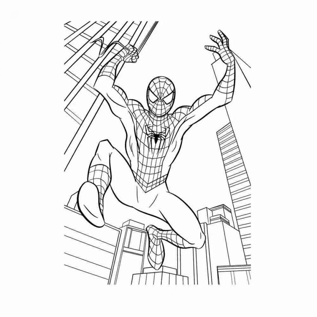 Мигающая раскраска человек-паук высокое напряжение