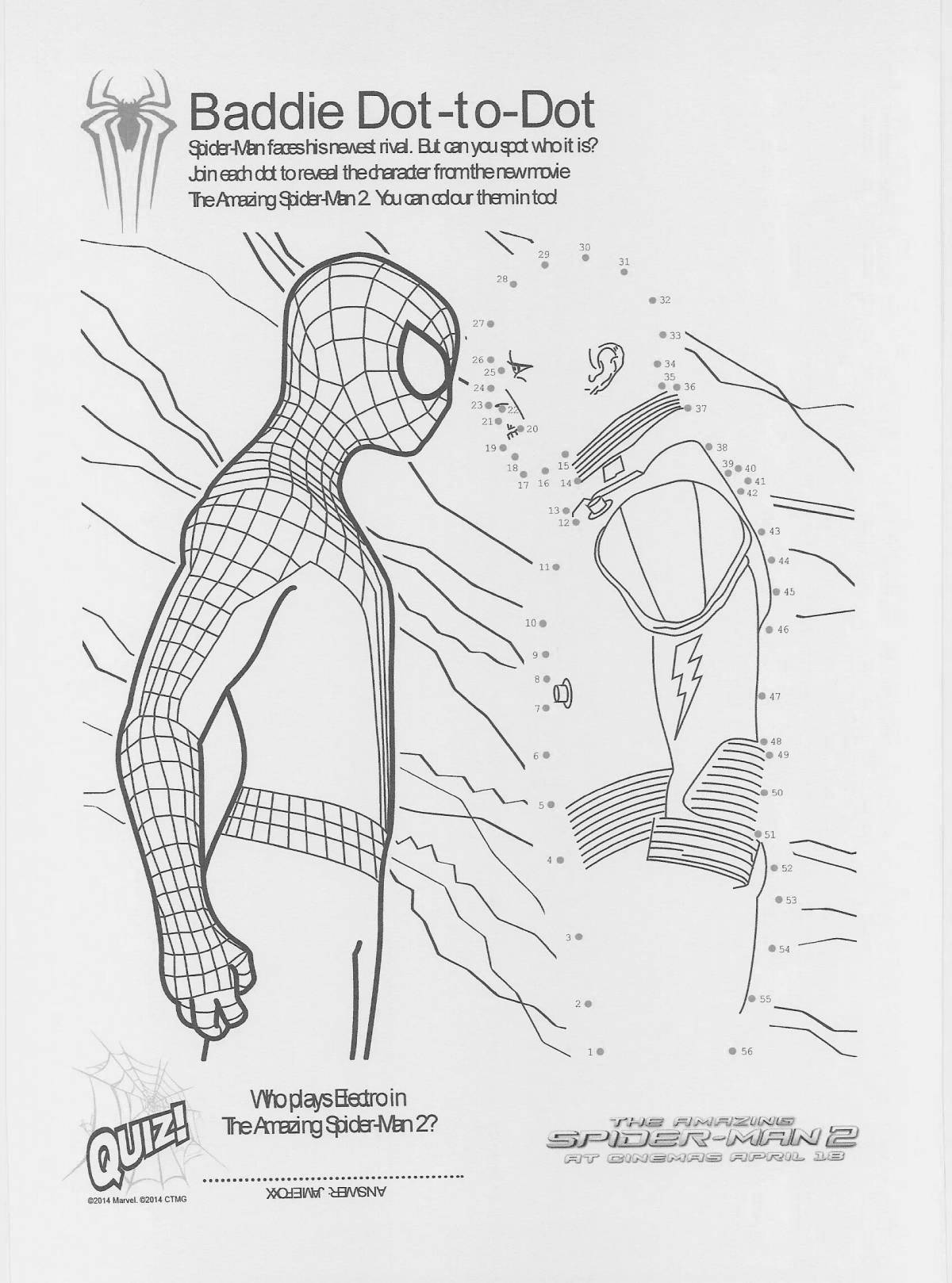 Dazzlingly coloring page человек-паук высокое напряжение
