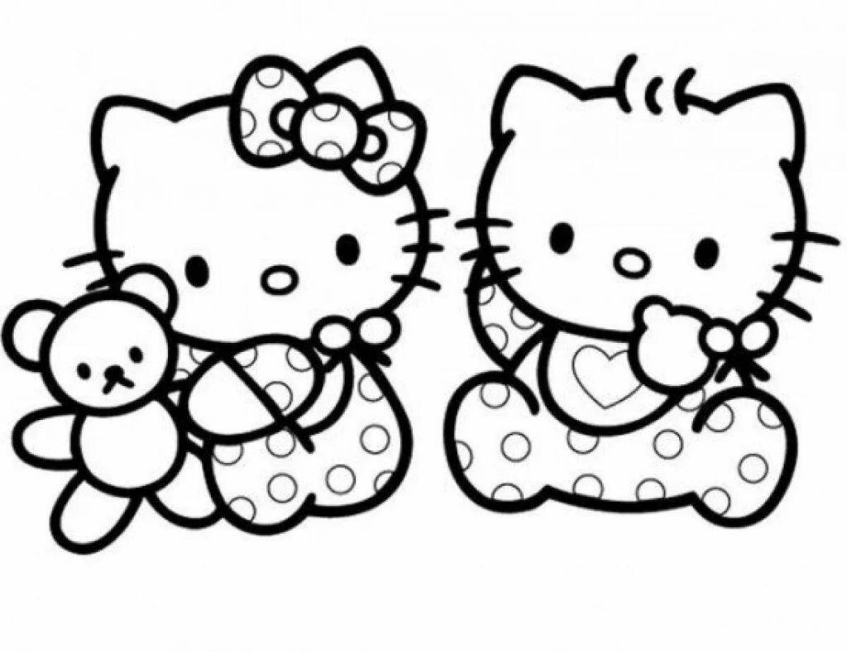 Shine coloring hello kitty in a dress