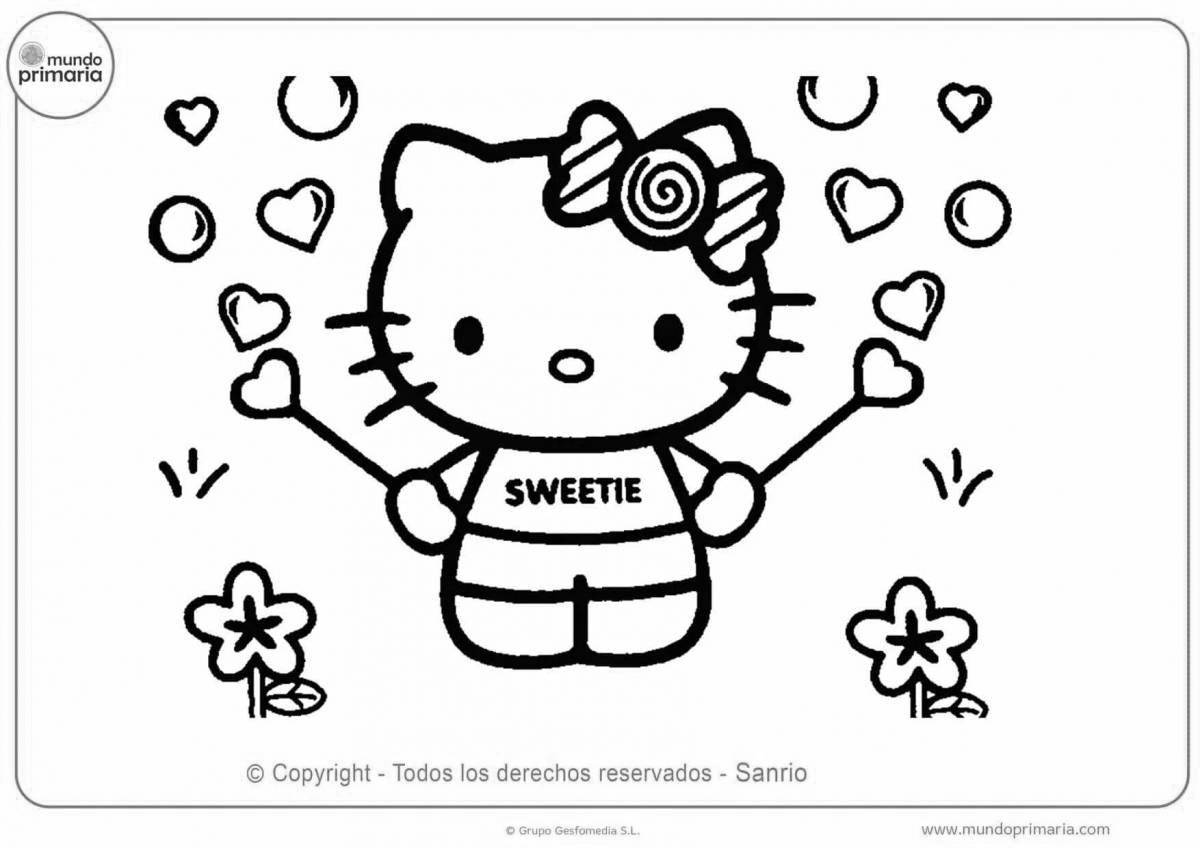 Fairytale coloring hello kitty in a dress