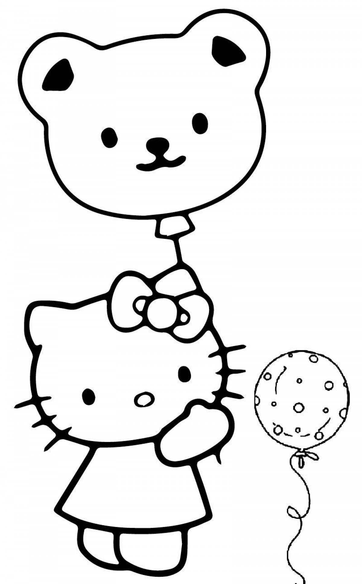 Dazzling hello kitty coloring in a dress