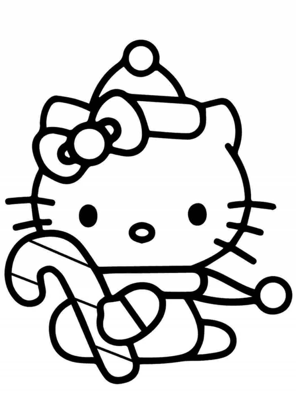 Причудливая раскраска hello kitty в платье