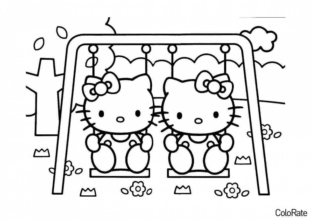 Exotic coloring hello kitty in a dress