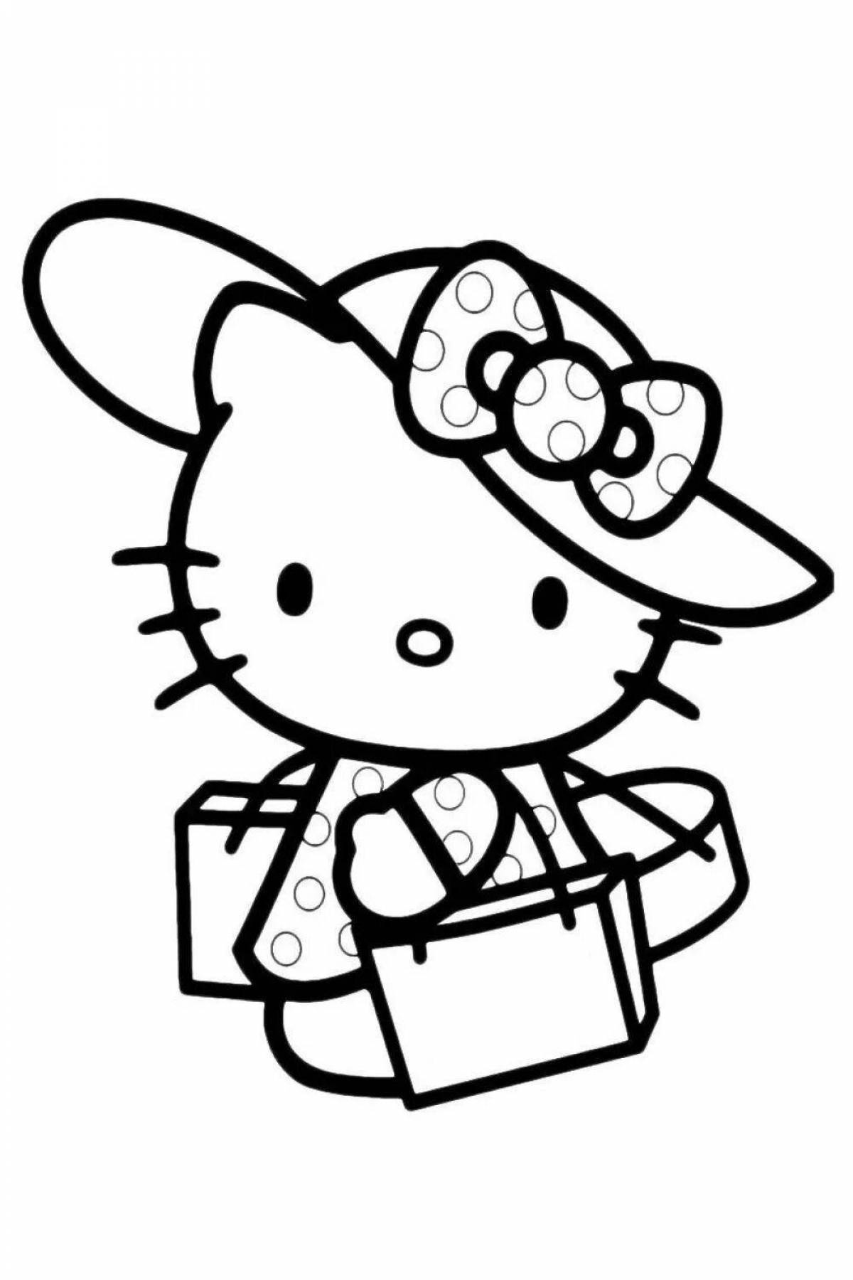 Holiday coloring hello kitty in a dress