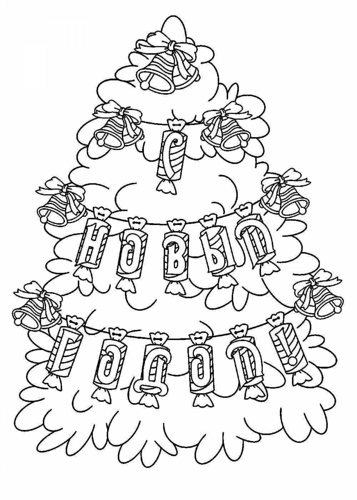 Photo Coloring new year in high spirits