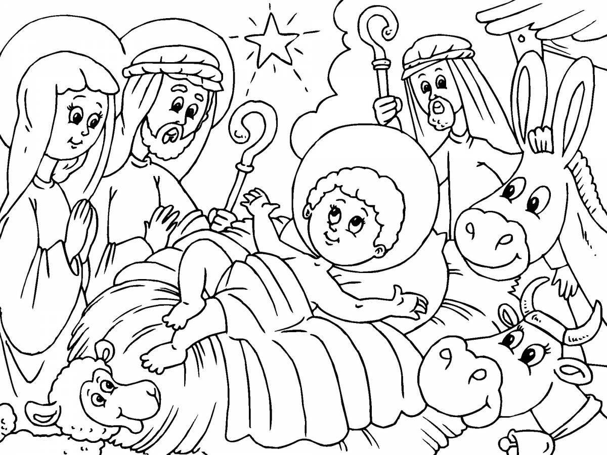 Забавный рождественский рисунок для детей