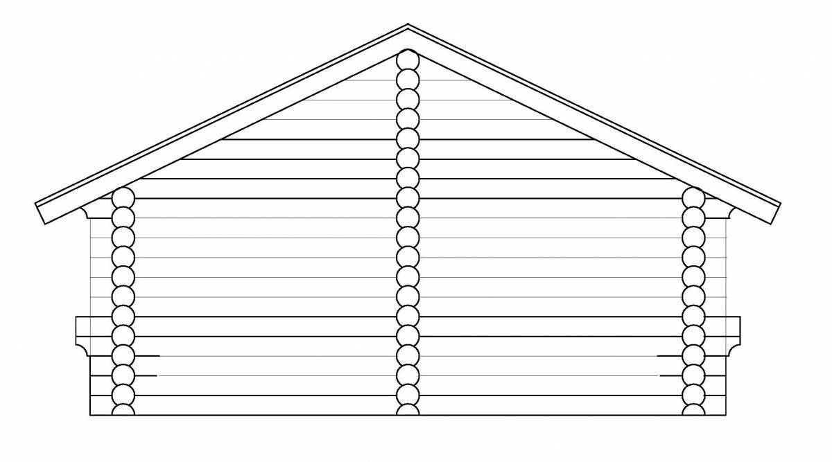 Бревенчатый дом рисунок для детей