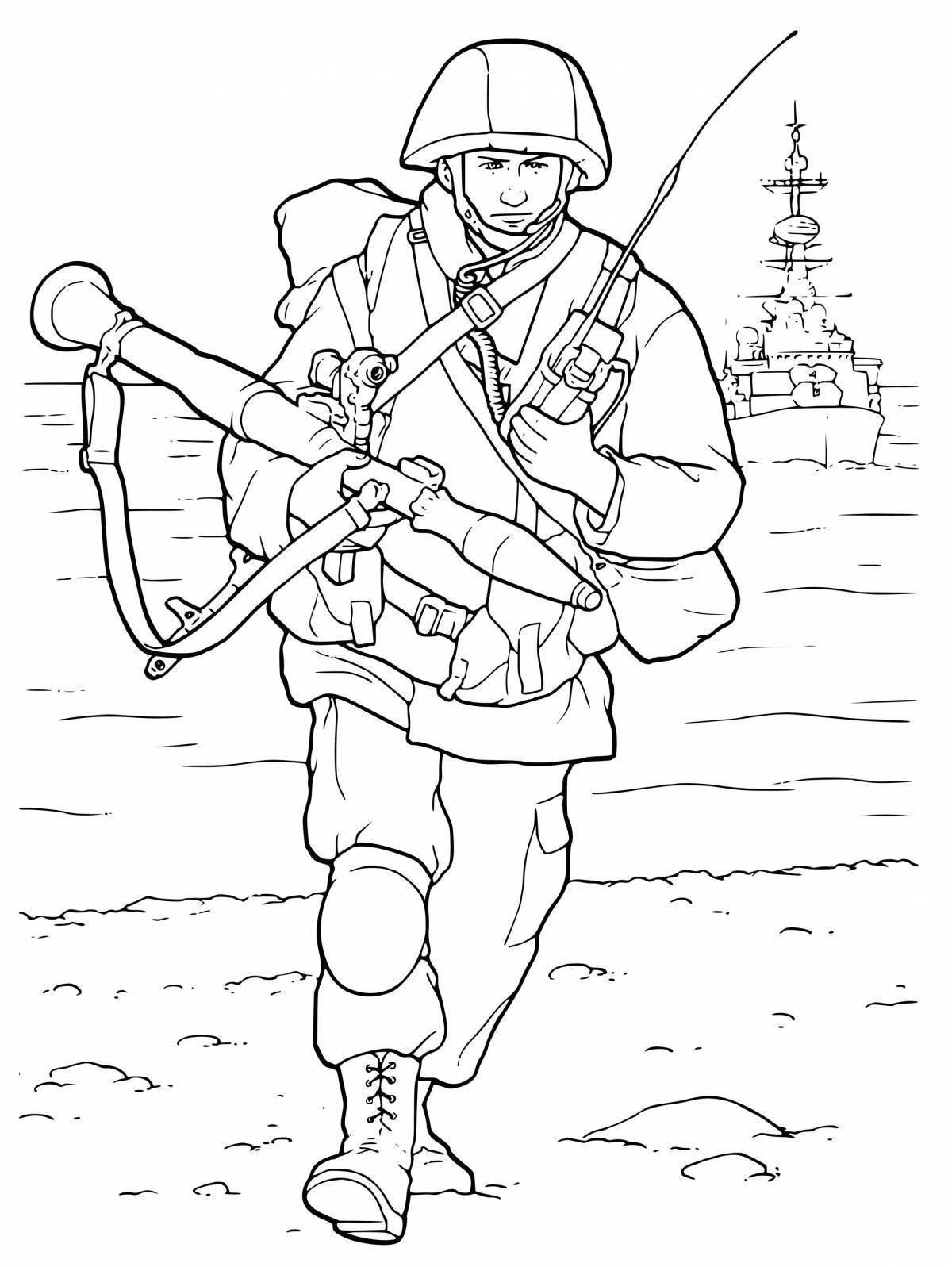 Русский солдат раскраска