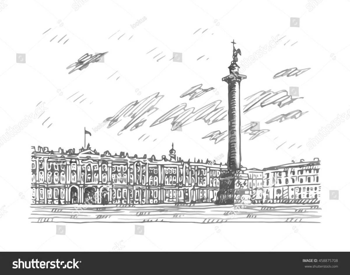 Дворцовая площадь в Санкт-Петербурге рисунок