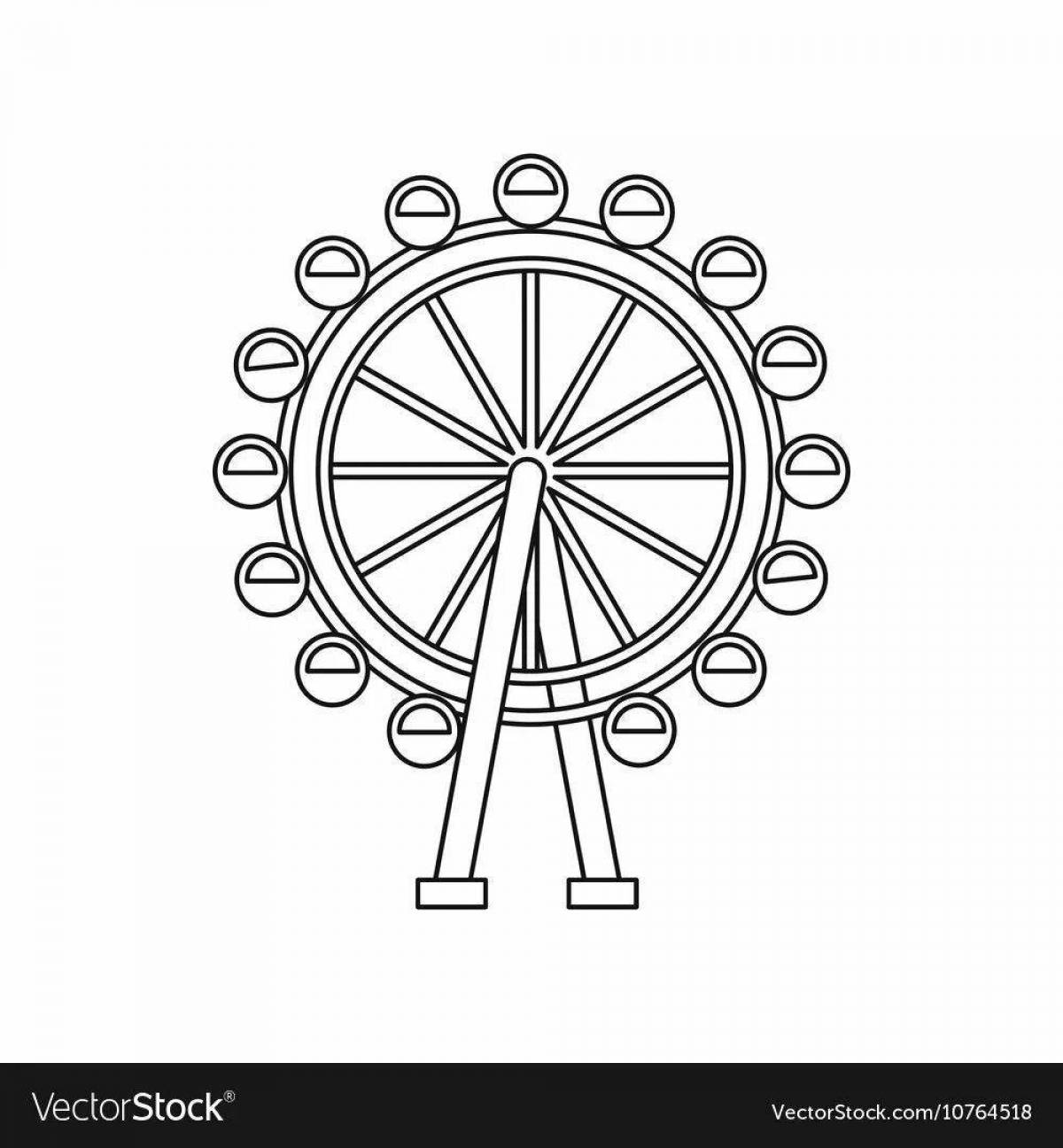Рисунок колеса обозрения карандашом
