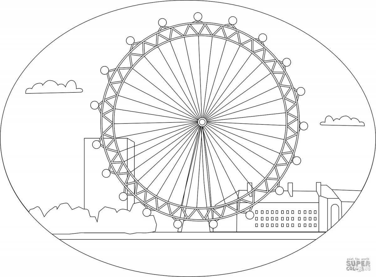 Колесо обозрения ая. Колесо обозрения Лондонский глаз. Лондонский глаз рисунок. London Eye раскраска для детей. Лондонский глаз раскраска.