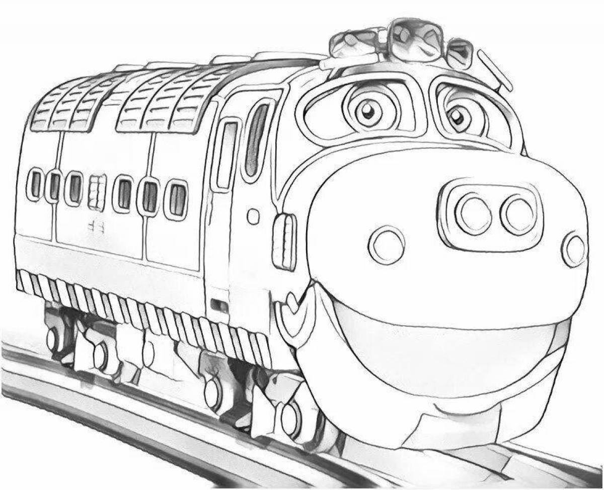 Раскраска очаровательный пожиратель поездов