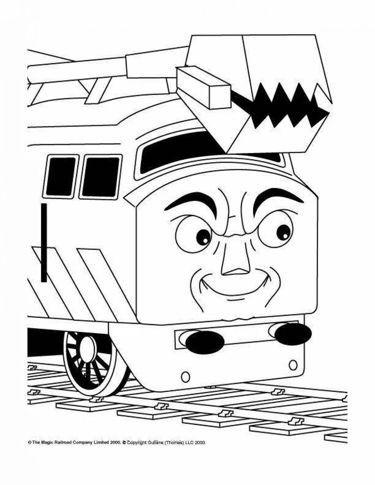 Great train eater coloring page