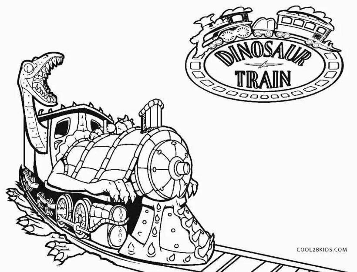 Coloring page of a funny train eater
