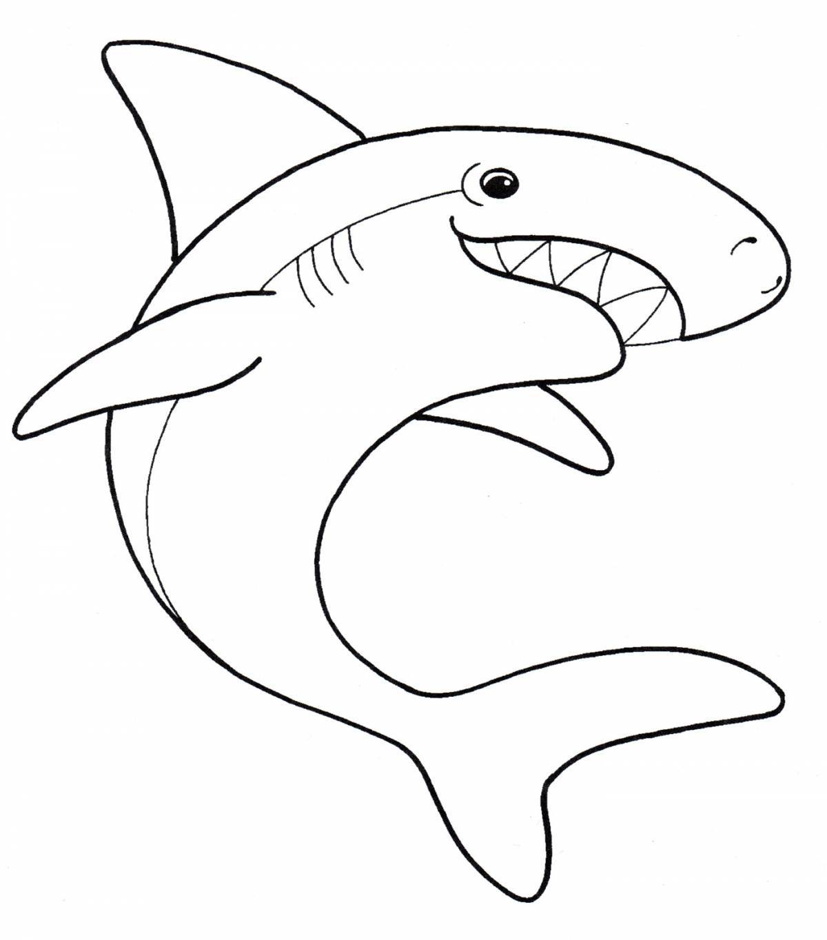 Увлекательная раскраска акулы для детей