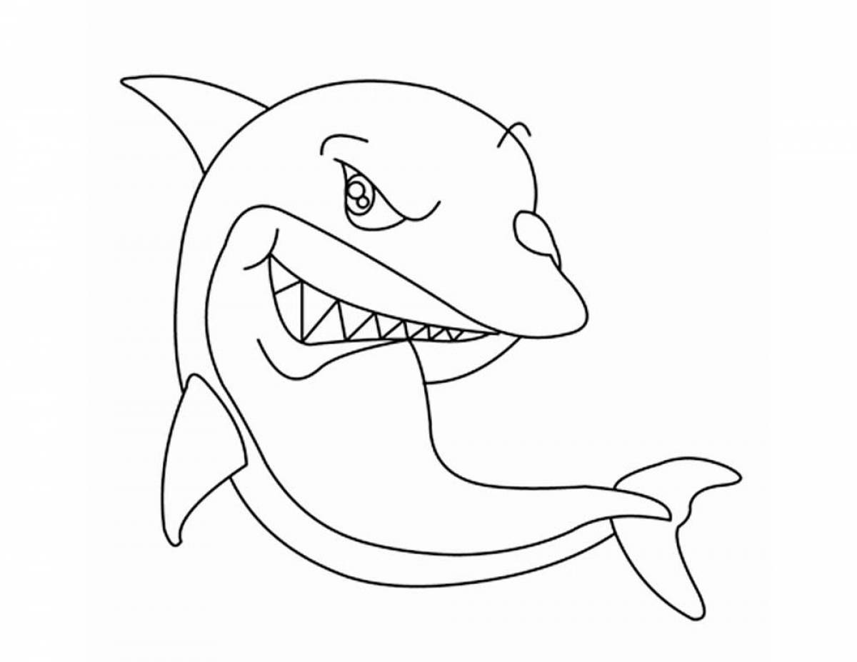 Joyful shark coloring book for kids