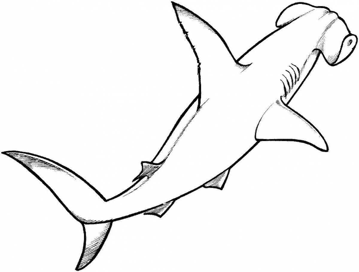 Выдающаяся страница раскраски акул для детей