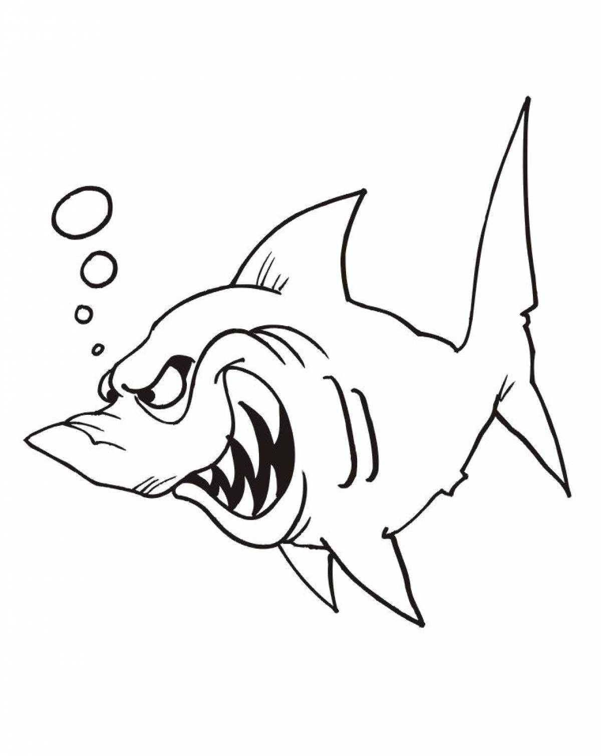 Креативная акула-раскраска для детей