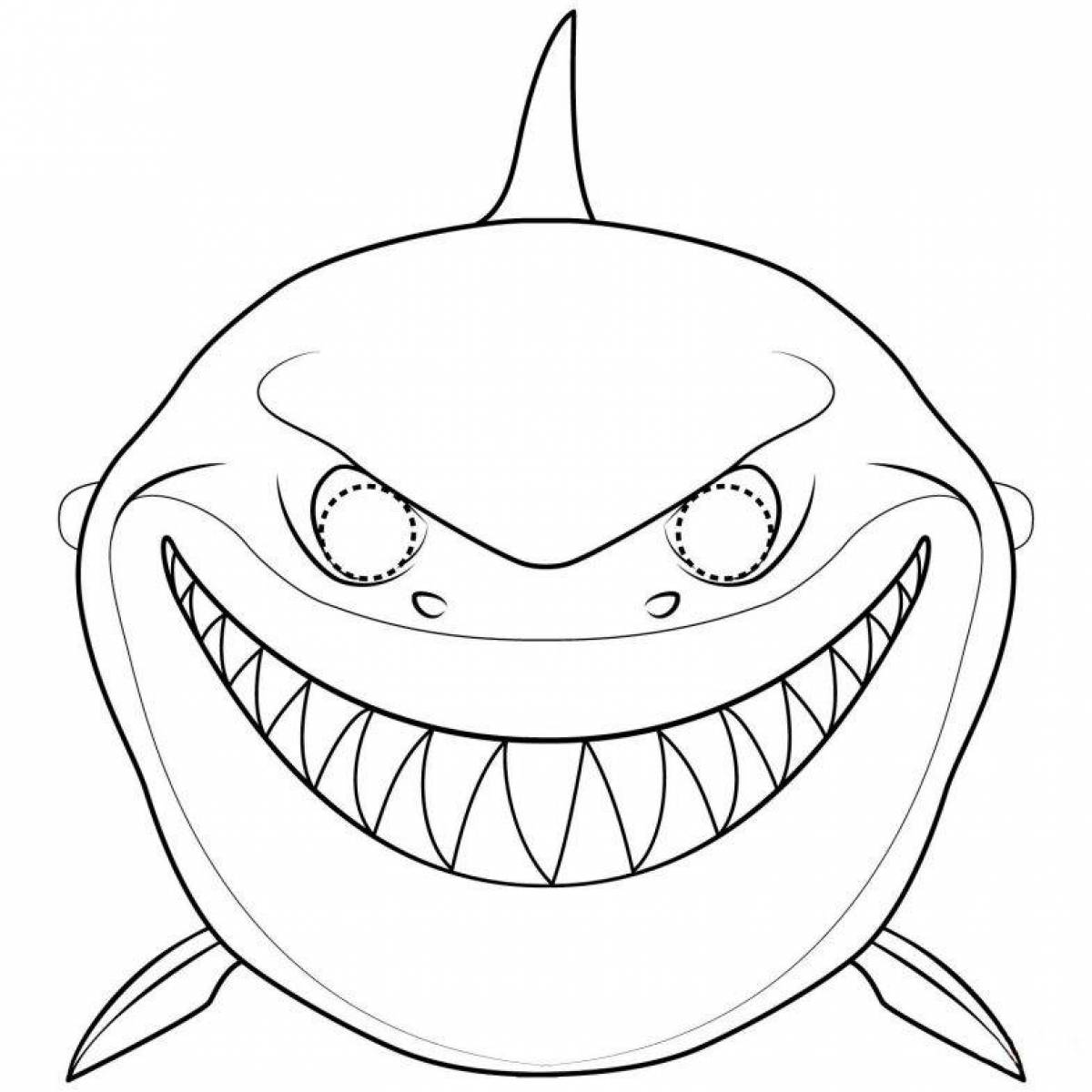 Творческая раскраска акулы для детей