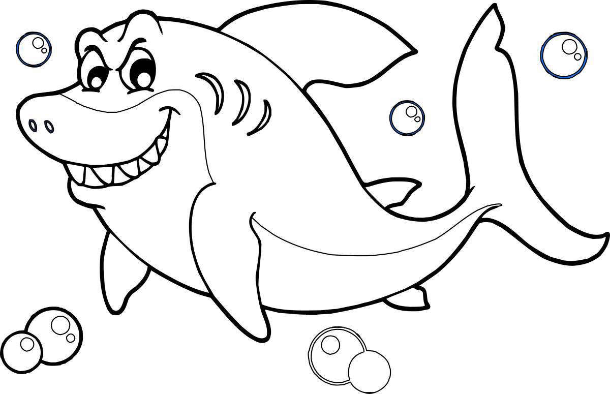 Intriguing shark coloring book for kids