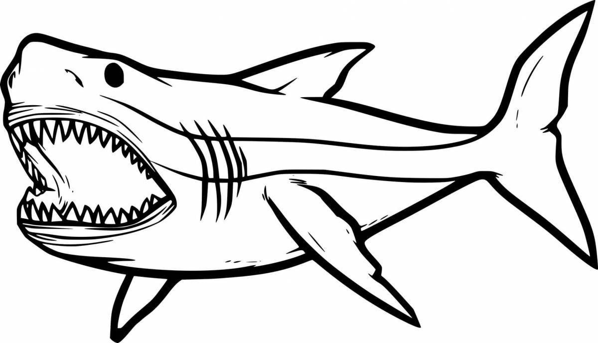 Смешная раскраска акулы для детей