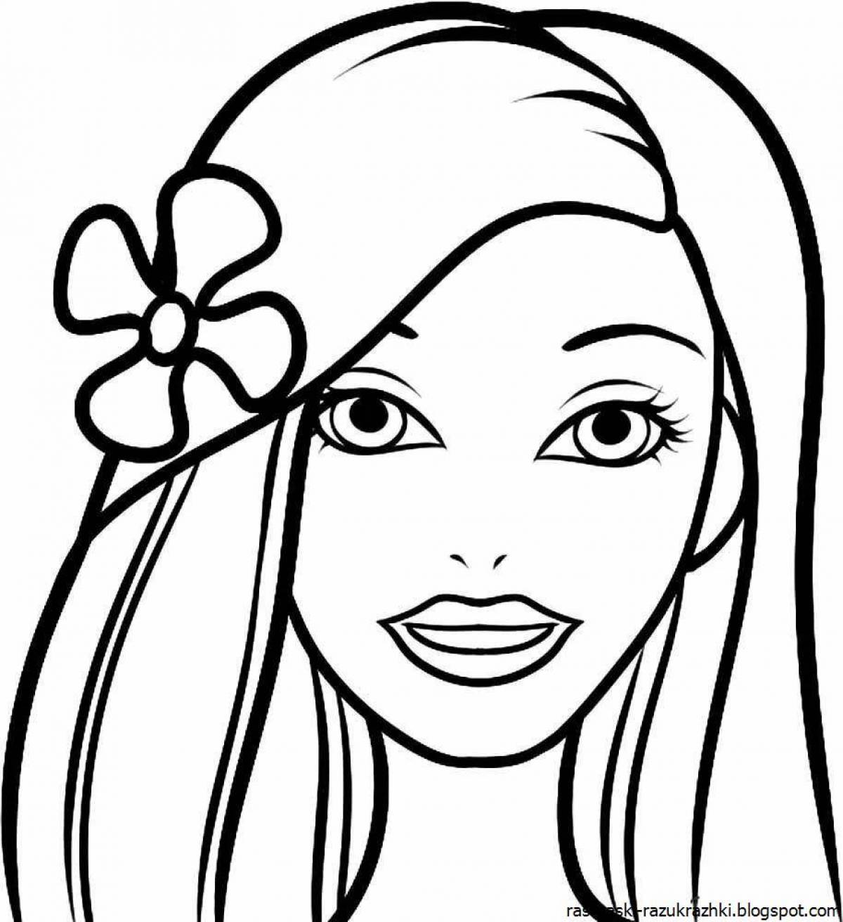 Glowing human face coloring page