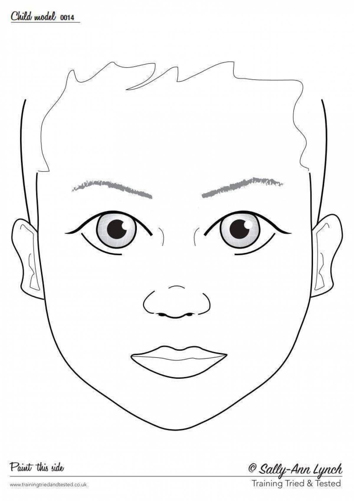 Attractive human face coloring page