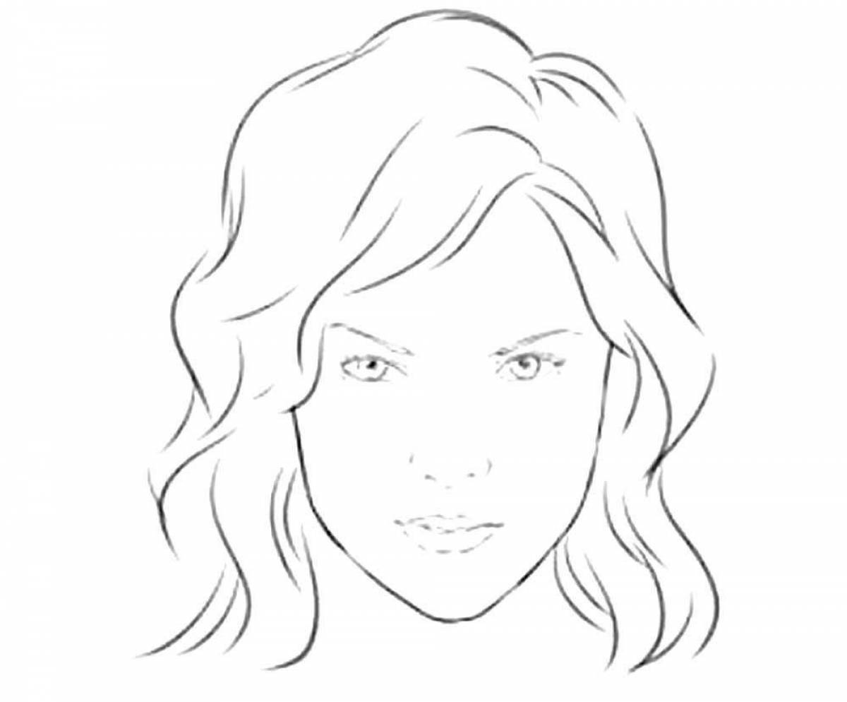 Adorable human face coloring page