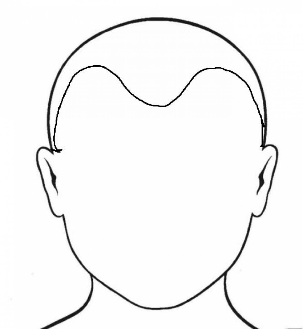 Coloring page of a serene human face