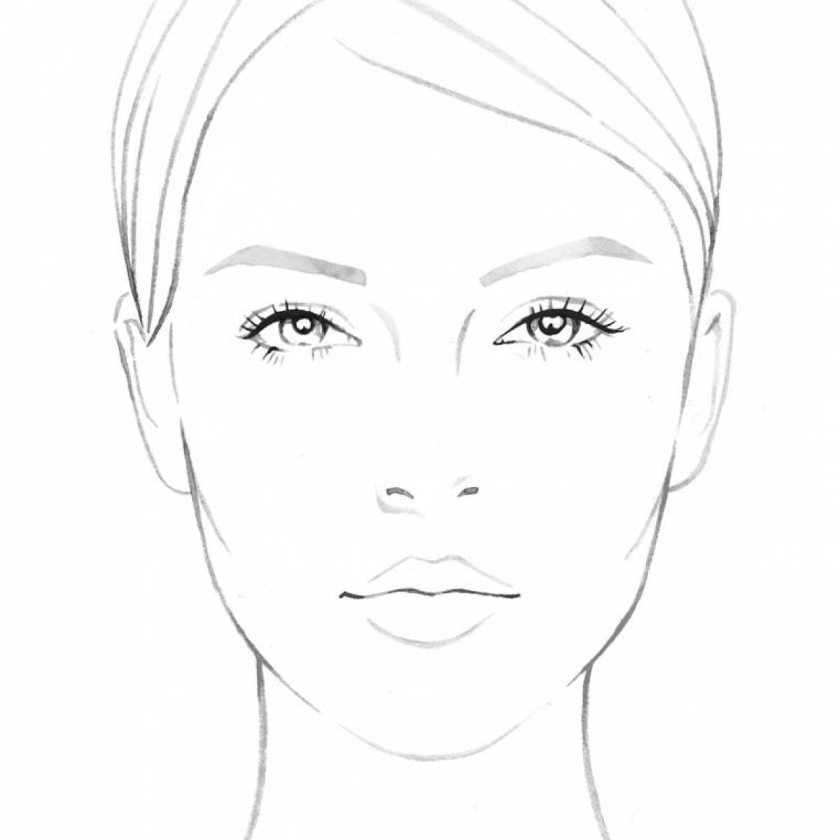 Creative human face coloring page