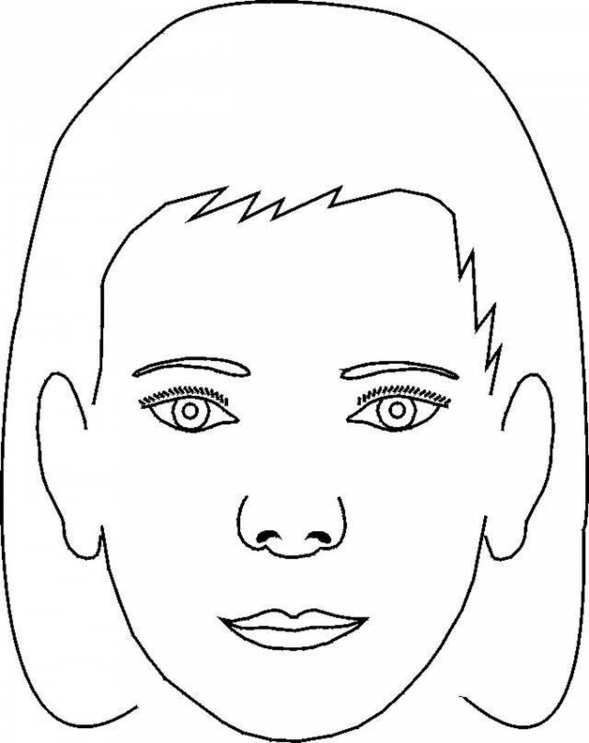 Coloring page charming human face