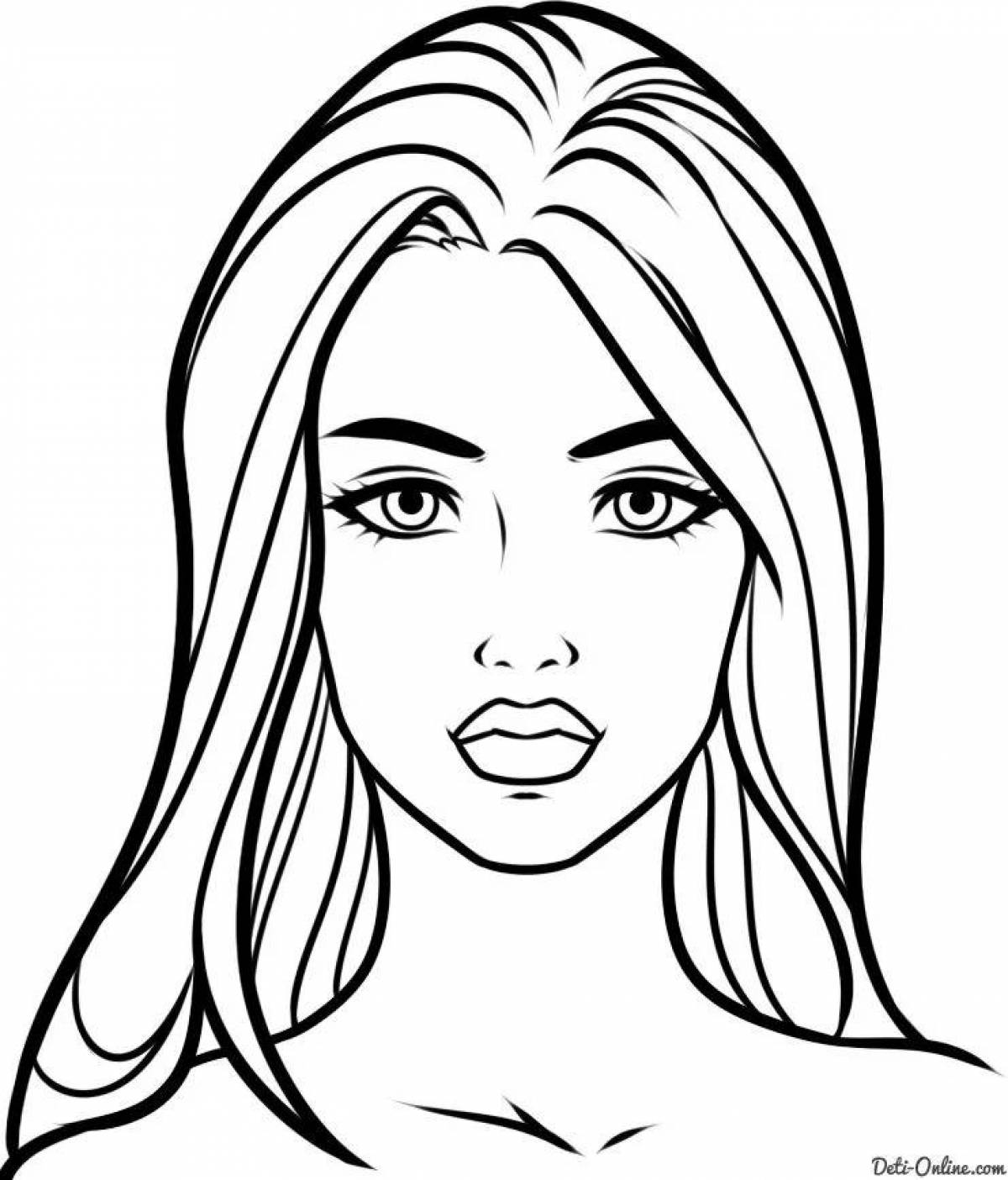 Delightful human face coloring page