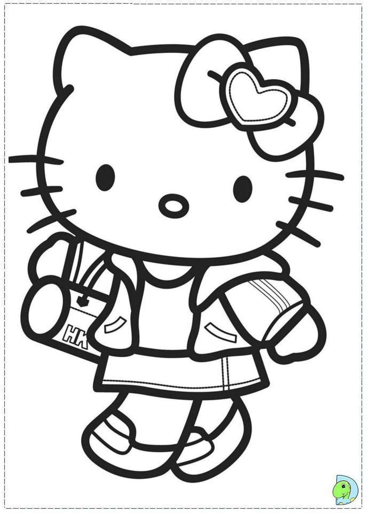 Amazing kuromi and hello kitty coloring page