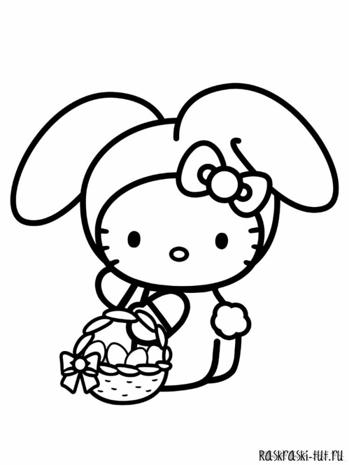 Bright kuromi and hello kitty coloring book