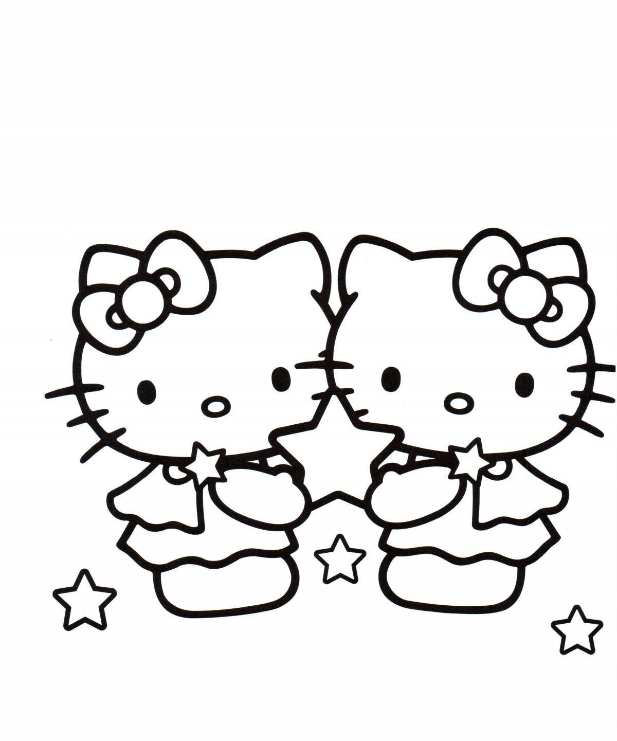 Cute kuromi and hello kitty coloring book