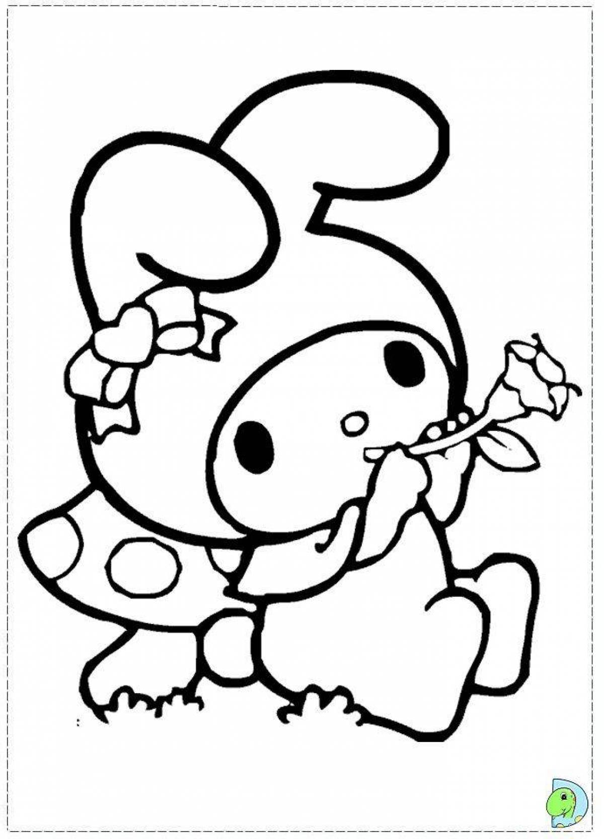 Cute kuromi and hello kitty coloring book