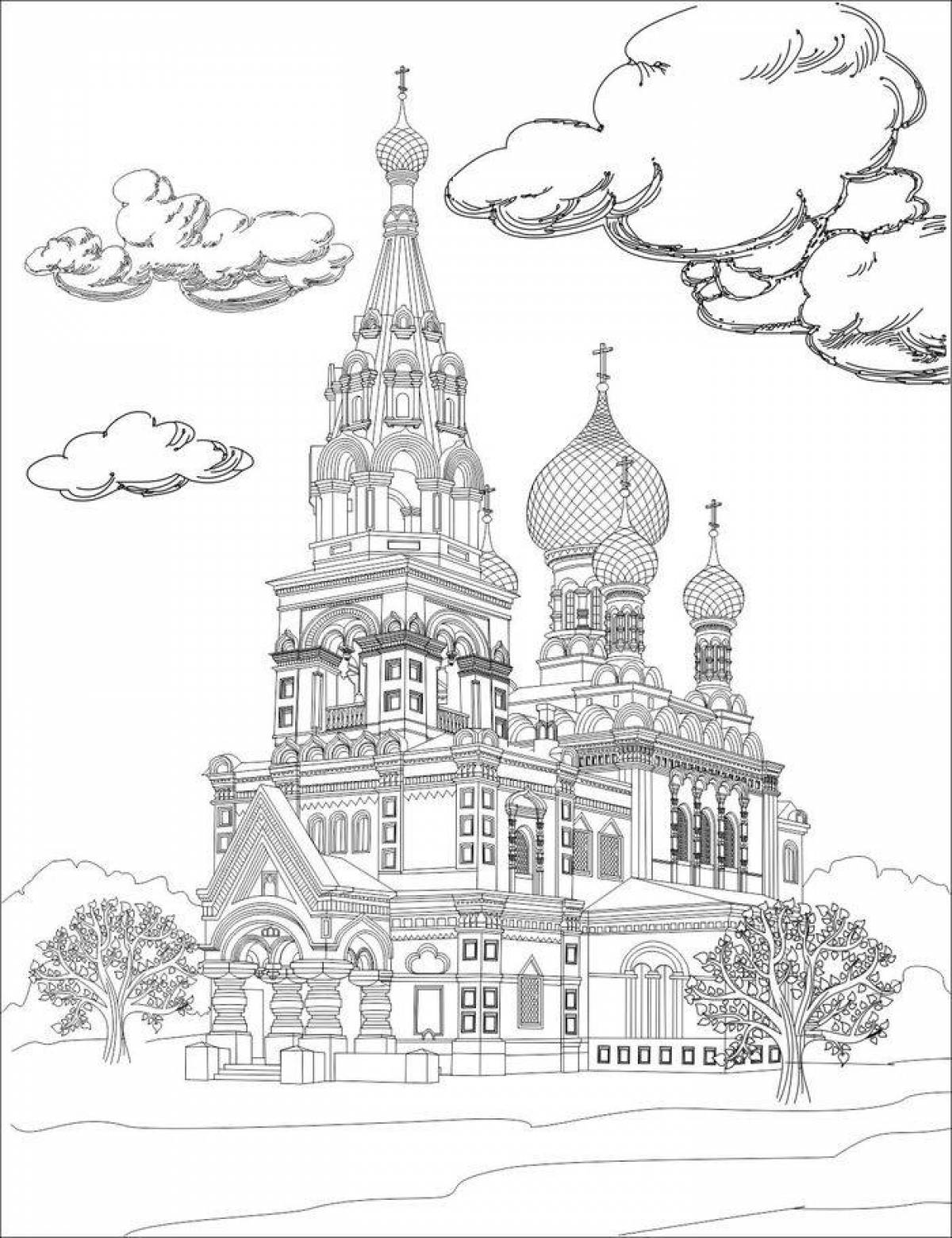 Glorious temple coloring page