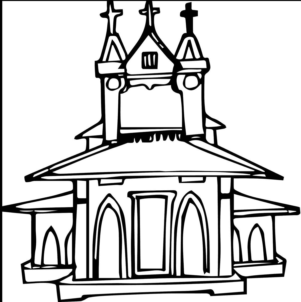 Dazzling temple coloring page
