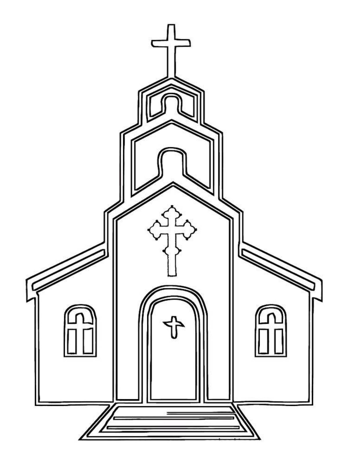 Bright temple coloring page