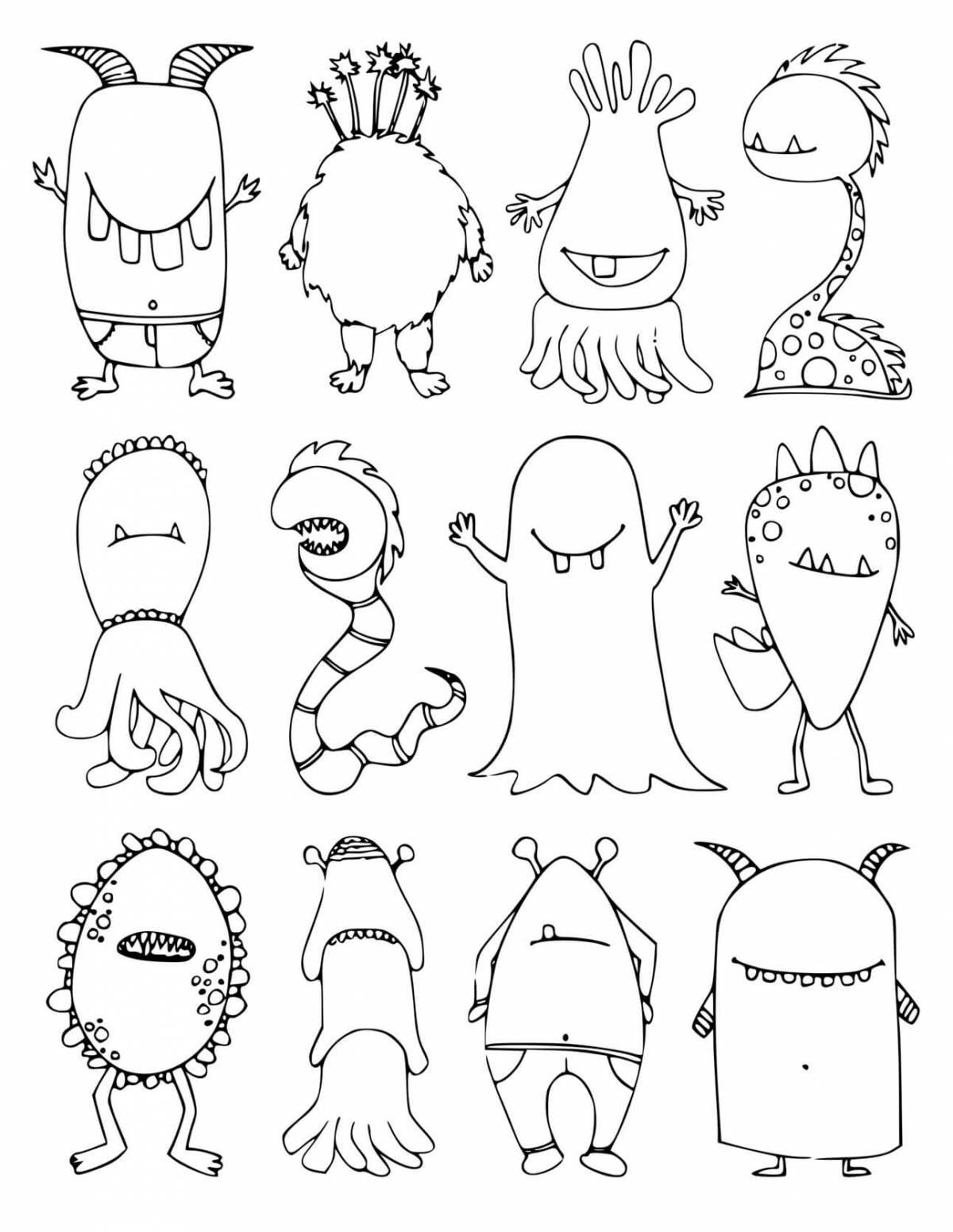 Rebellious monsters coloring pages