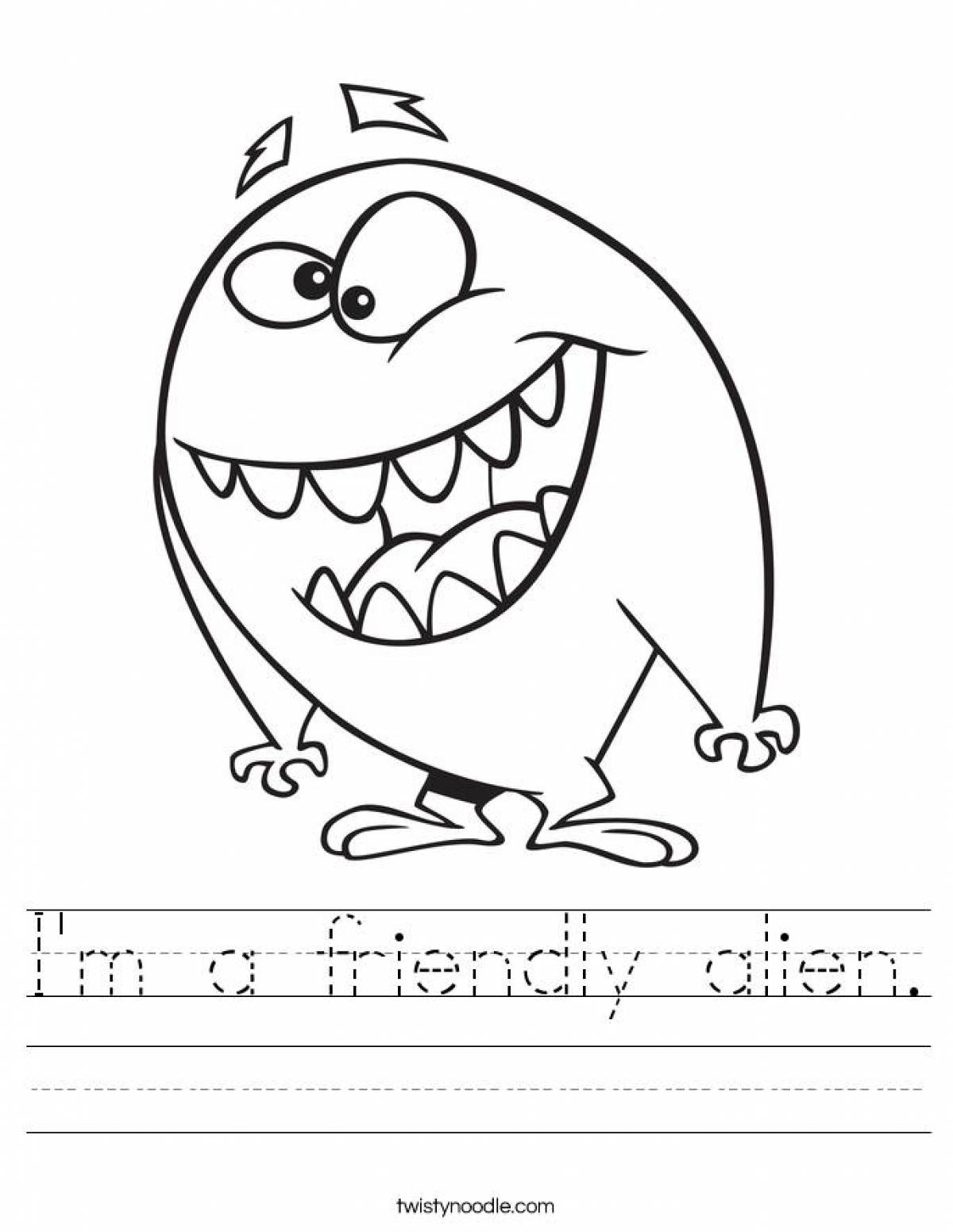 Nasty monster coloring pages