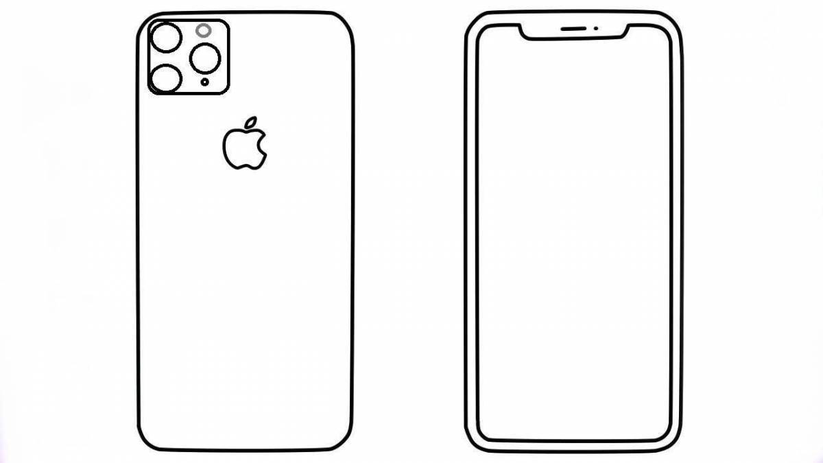 Photo Joyful iphone 14 coloring page