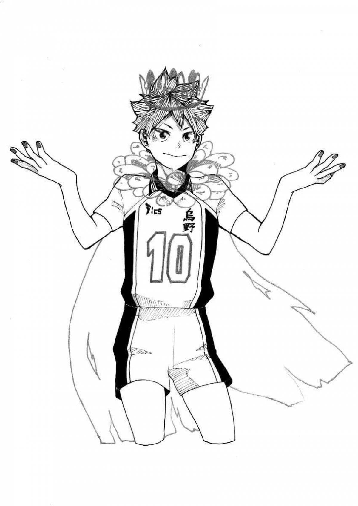 Beautiful anime volleyball coloring page