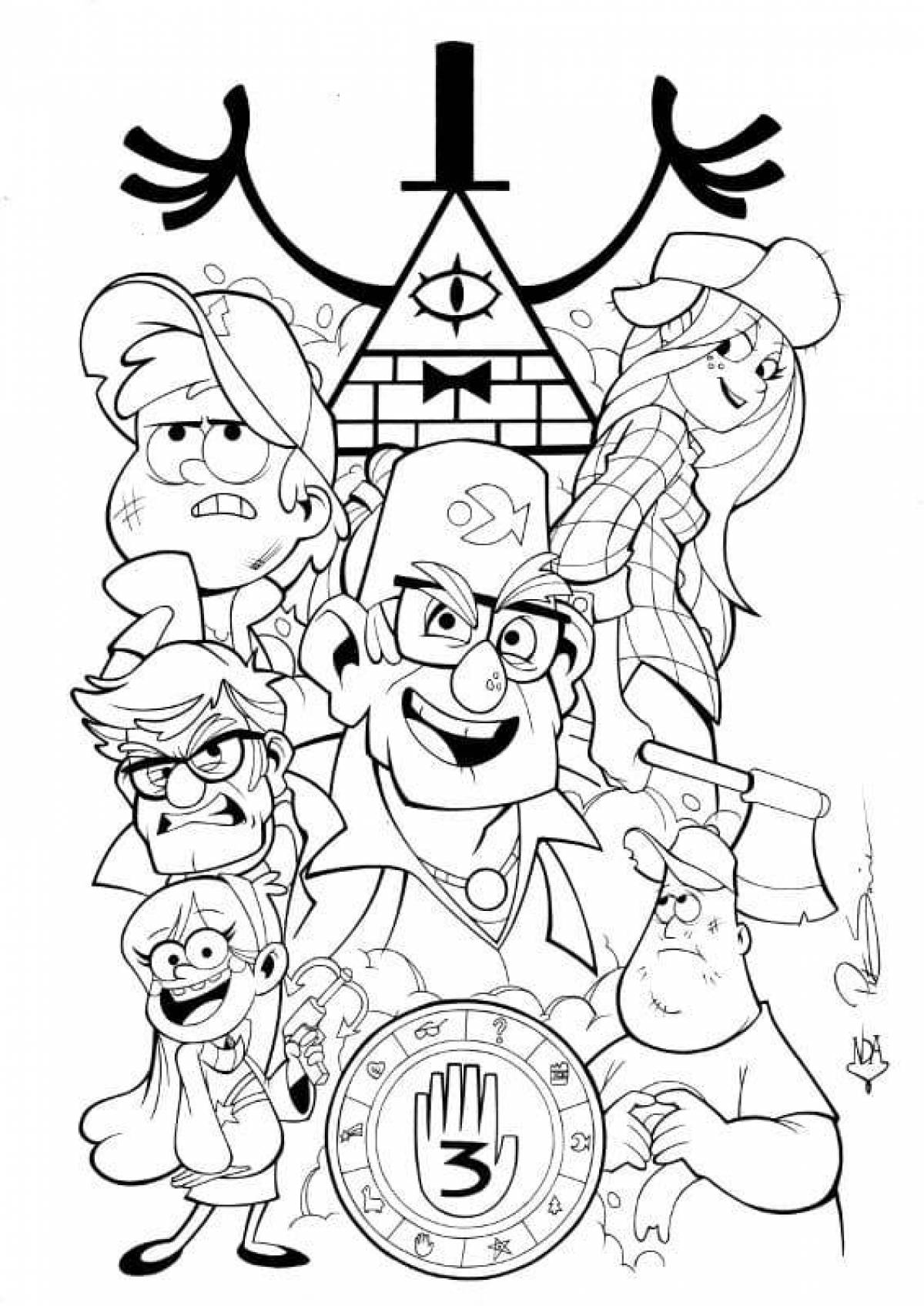 Gravity falls fantasy coloring page