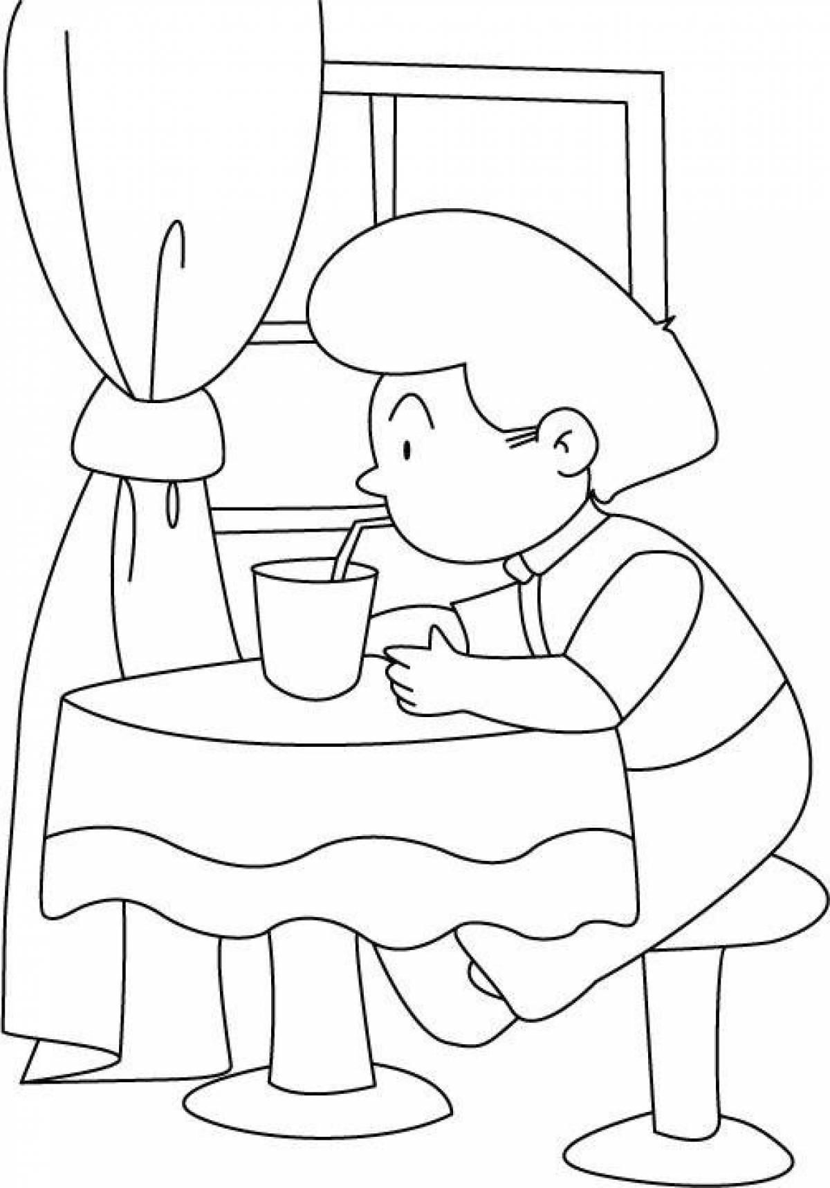 Colorful drink coloring page