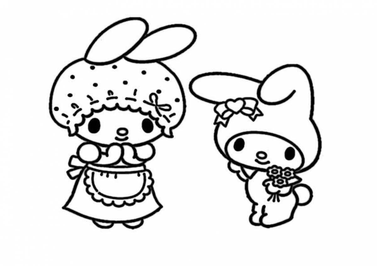 Kuromi and Mai Melodi's bright coloring page