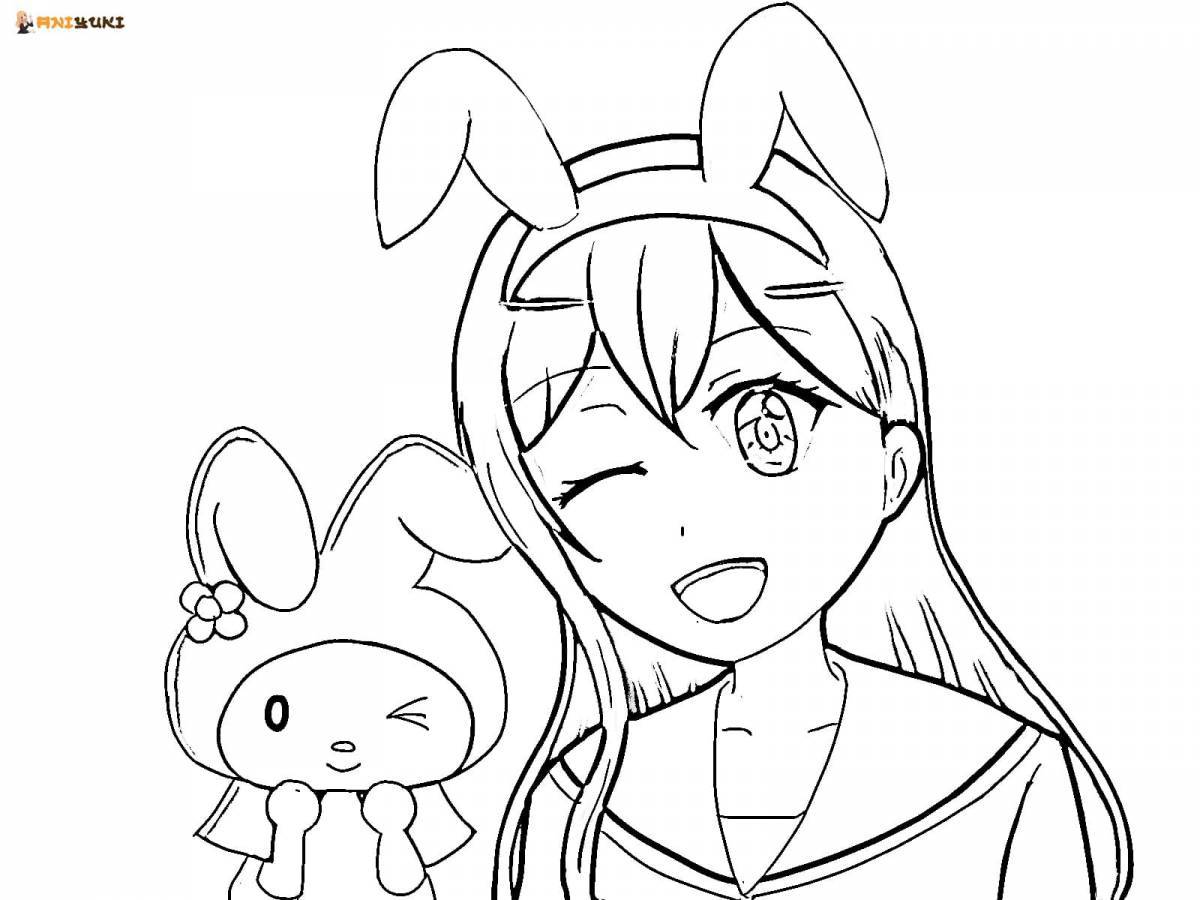 Amazing Kuromi and Mai Melody coloring page