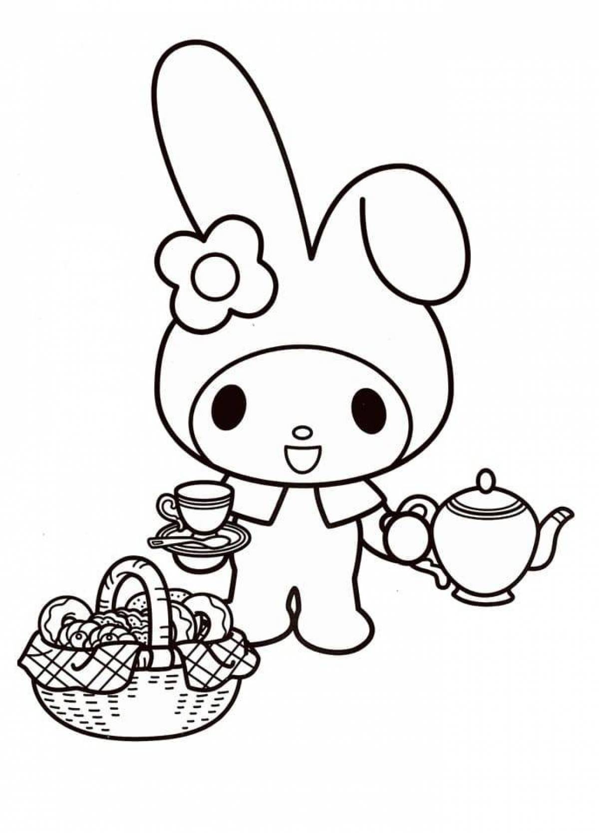 Charming kuromi and mai melody coloring book