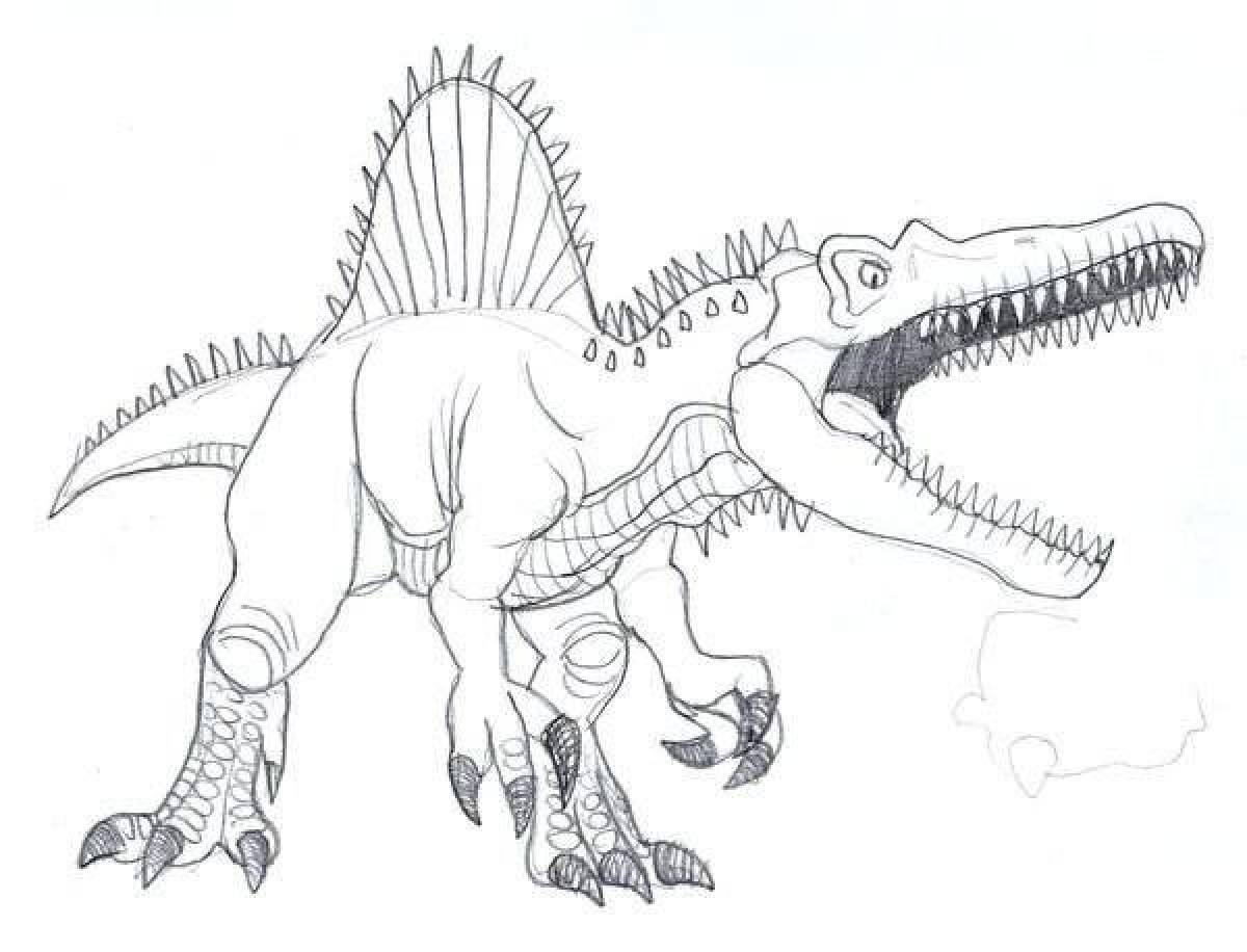 Exquisite spinosaurus coloring page