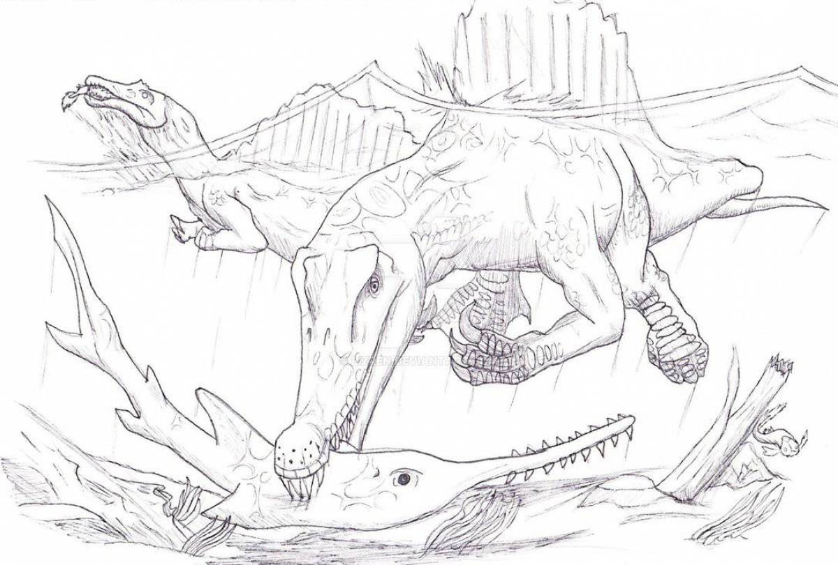 Wonderful spinosaurus coloring book